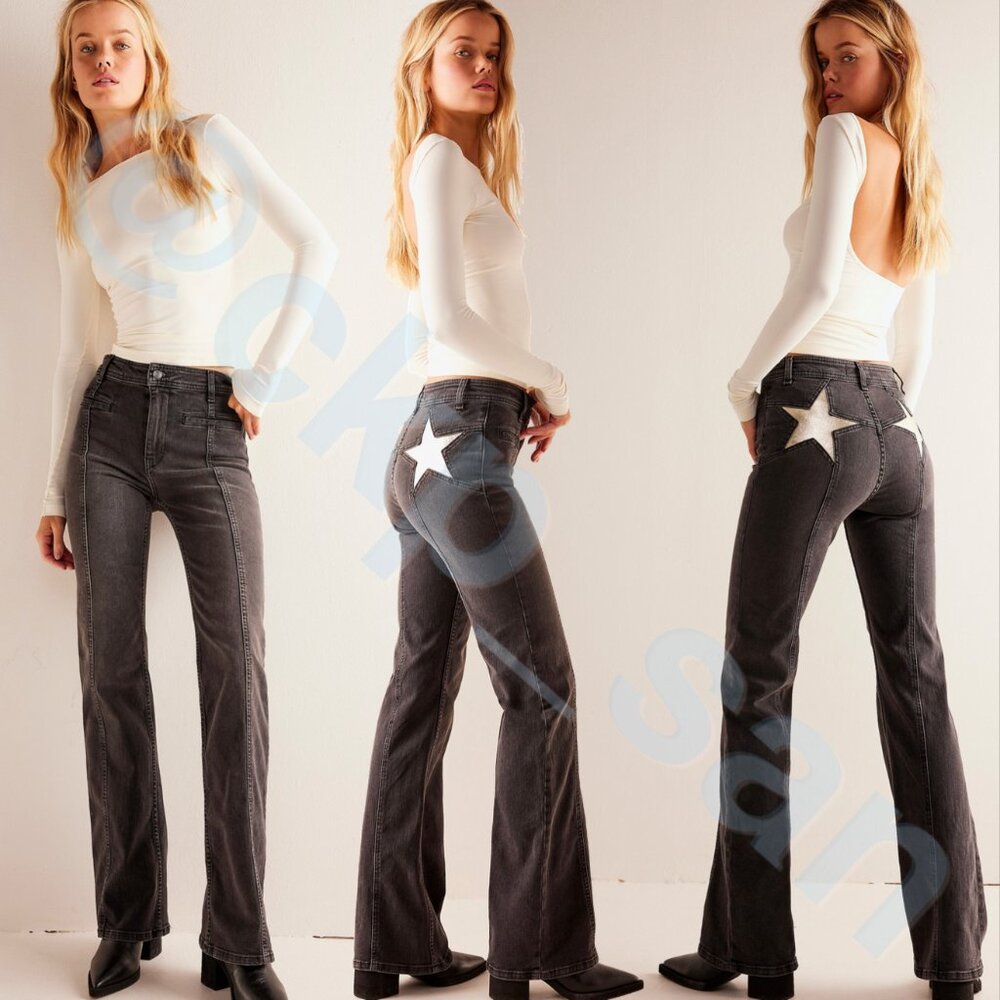 NWOT Free People Firecracker Flare Jeans Sz 24 - Picture 3 of 17